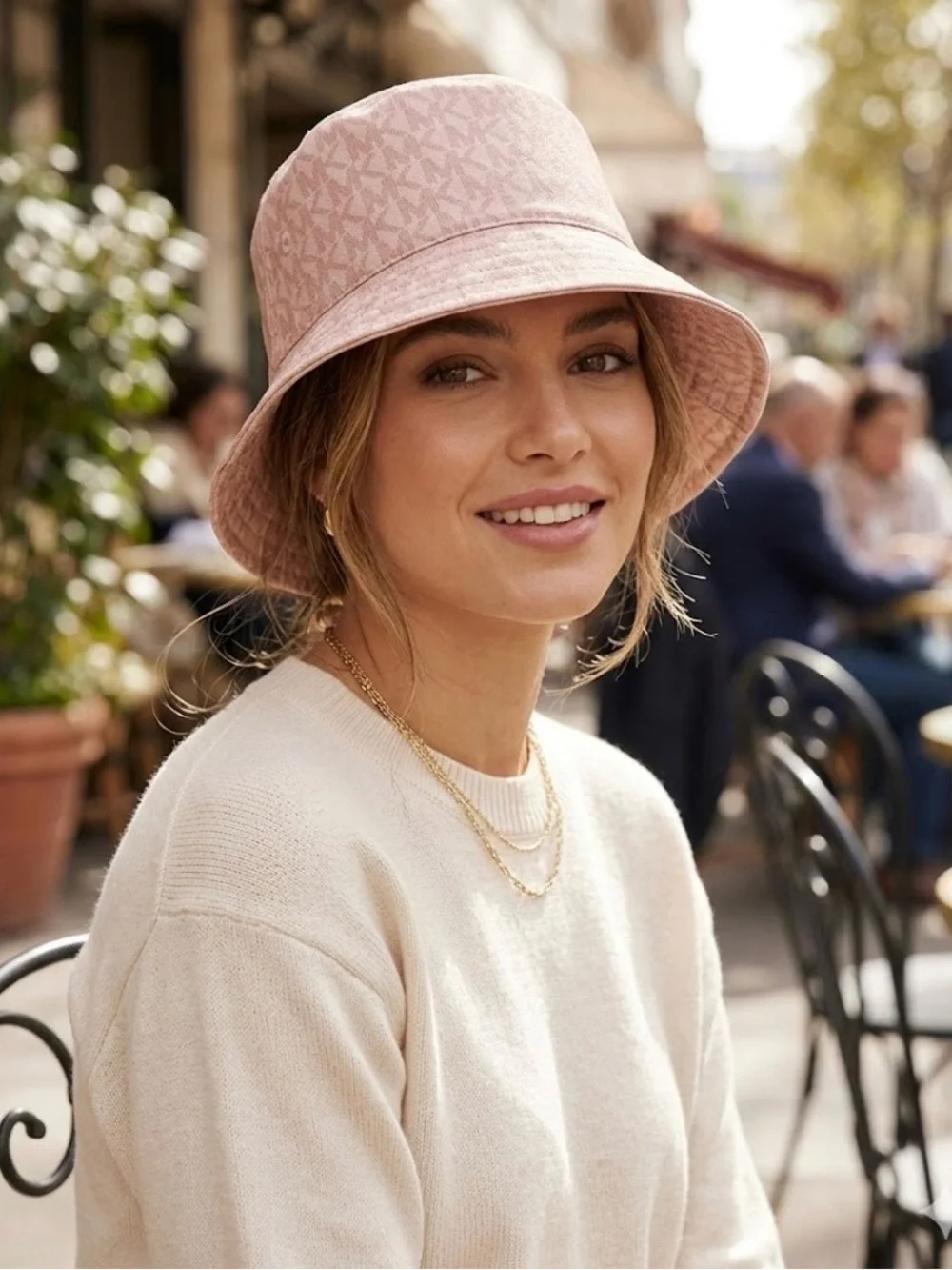 MICHAEL KORS Women’s Size S/M Bucket Hat PINK Signature MK Logo
